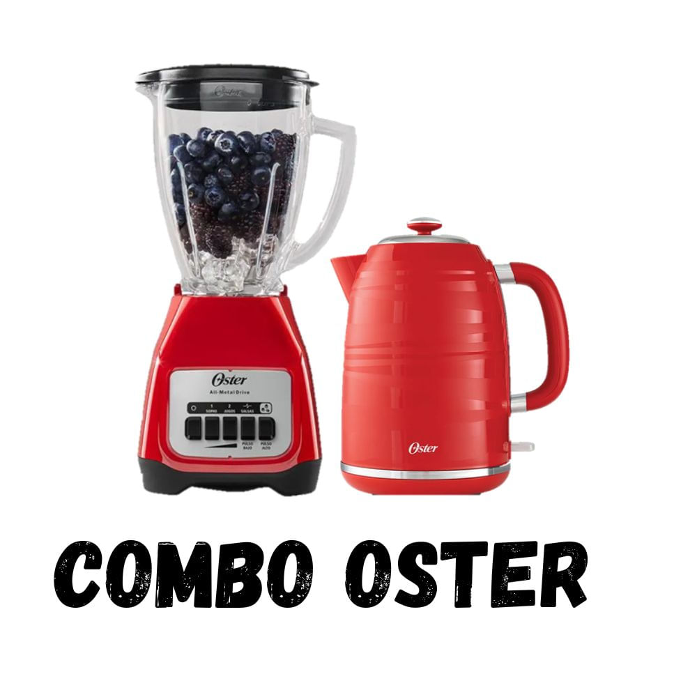 Combo OSTER Licuadora BLSTKAG-RBP y Hervidor ROJO BVSTKT4177R