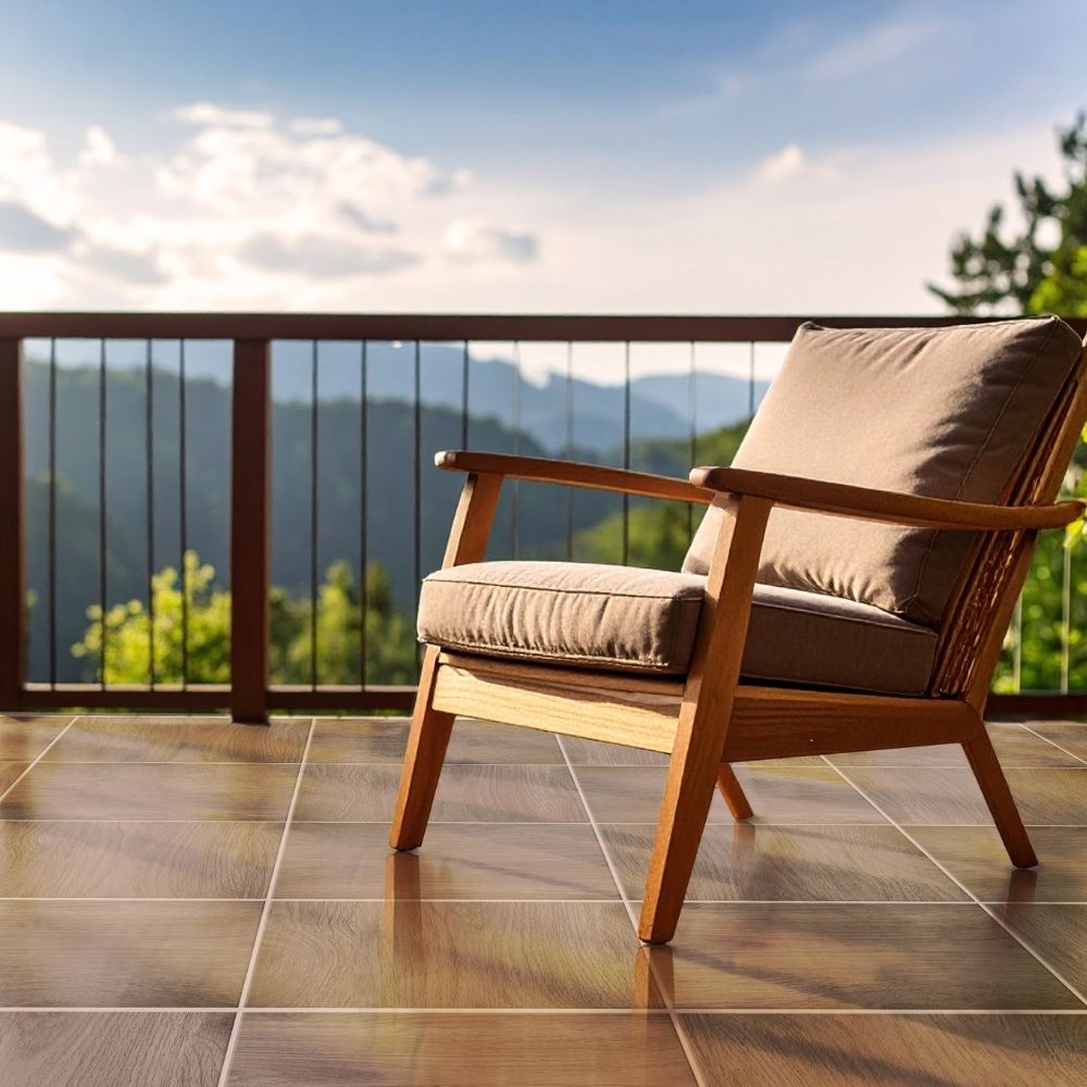 Piso Cerámico Liso Niel Marrón 46x46cm 1.90m2 Gala