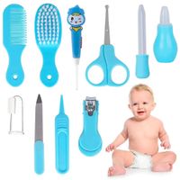 Kit de Higiene para Bebés Cortauñas Peine Cepillo Baby Care 10 piezas Celeste