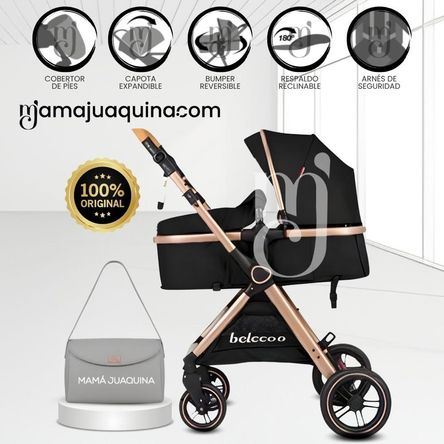 Coche Moisés Travel System BUMI de Lujo Black Coche Moisés Travel System BUMI de Lujo Black