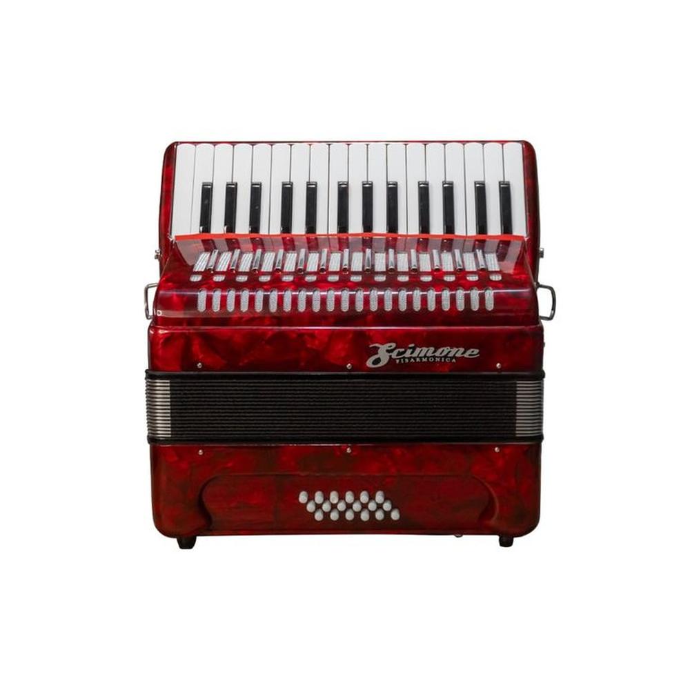 Acordeon Rojo 30K 18 Bajos SCIMONE L1304 30K RD Acordeon Rojo 30K 18 Bajos SCIMONE L1304 30K RD