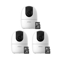 Kit de 3 Cámara de seguridad Wifi IMOU Ranger 2 3MP + Micro SD 64GB interior 360° Vision Nocturna