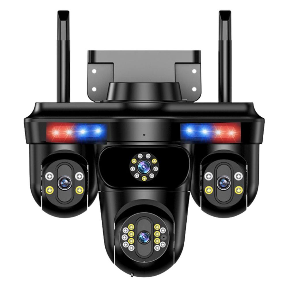 Cámara Seguridad WiFi PTZ 360° Triple Lente UHD Zoom 10X Visión Nocturna, Audio y Sirena IPC-871BS