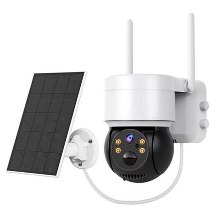 Cámara de Seguridad Solar WiFi PTZ 360°Exterior IP66 con Visión Nocturna y Audio IC-Q6PRO