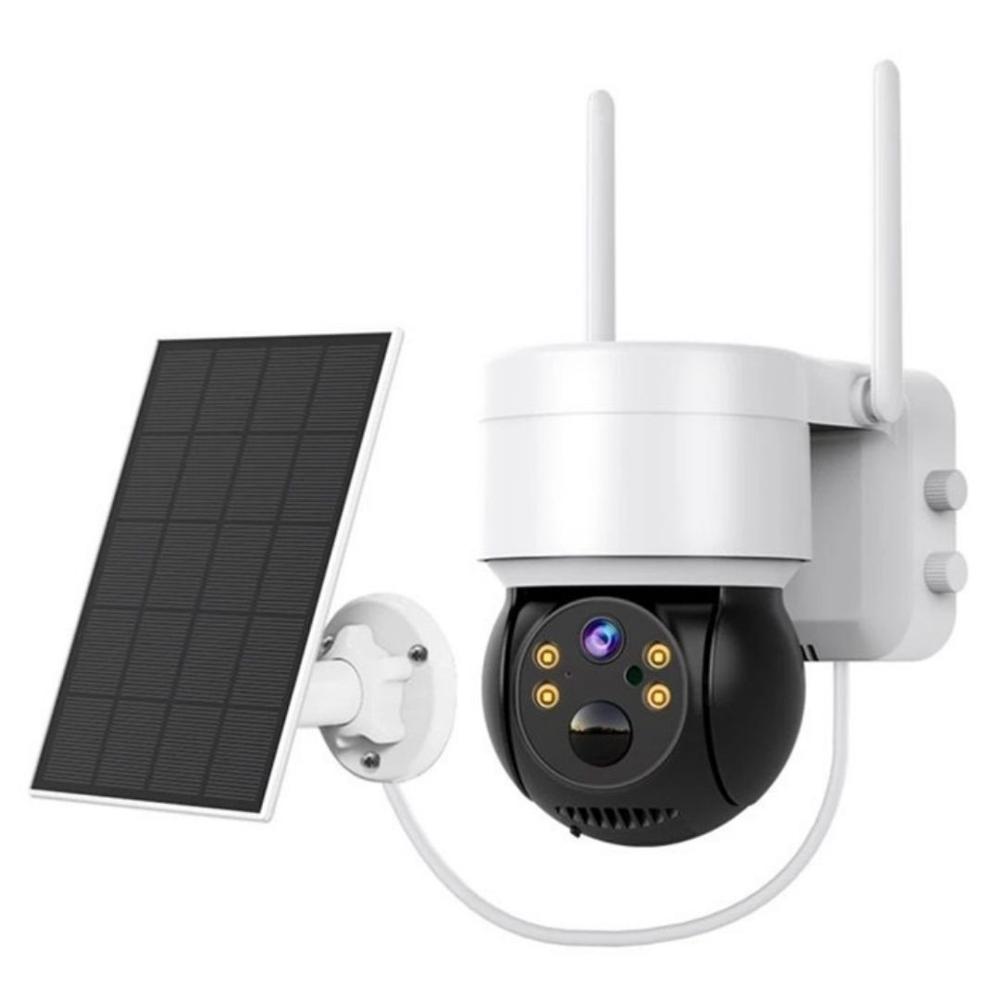 Cámara de Seguridad Solar WiFi PTZ 360°Exterior IP66 con Visión Nocturna y Audio IC-Q6PRO