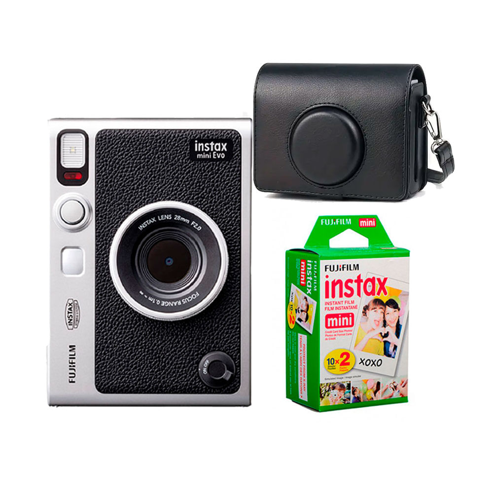 Camara Fujifilm Instax Mini Evo Black +Estuche +Pelic x20
