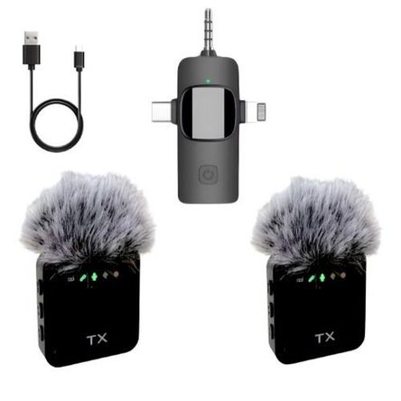 Micrófonos Inalámbricos F11-2 Negro 2 Microfonos Micrófonos Inalámbricos F11-2 Negro 2 Microfonos