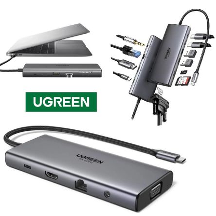Adaptador Tipo C 11 en 1 Multiport Hub Lan Hdmi Vga 4k Ugreen Adaptador Tipo C 11 en 1 Multiport Hub Lan Hdmi Vga 4k Ugreen
