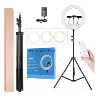 Aro luz led touch 45 cm con trípode  y control remoto para 3 celulares