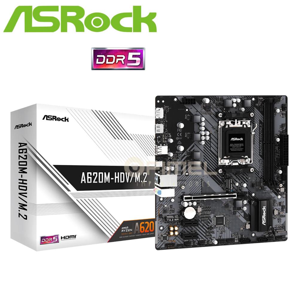Motherboard ASROCK A620M-HDV/M.2, Chipset AMD A620, Socket AMD AM5, mATX Motherboard ASROCK A620M-HDV/M.2, Chipset AMD A620, Socket AMD AM5, mATX
