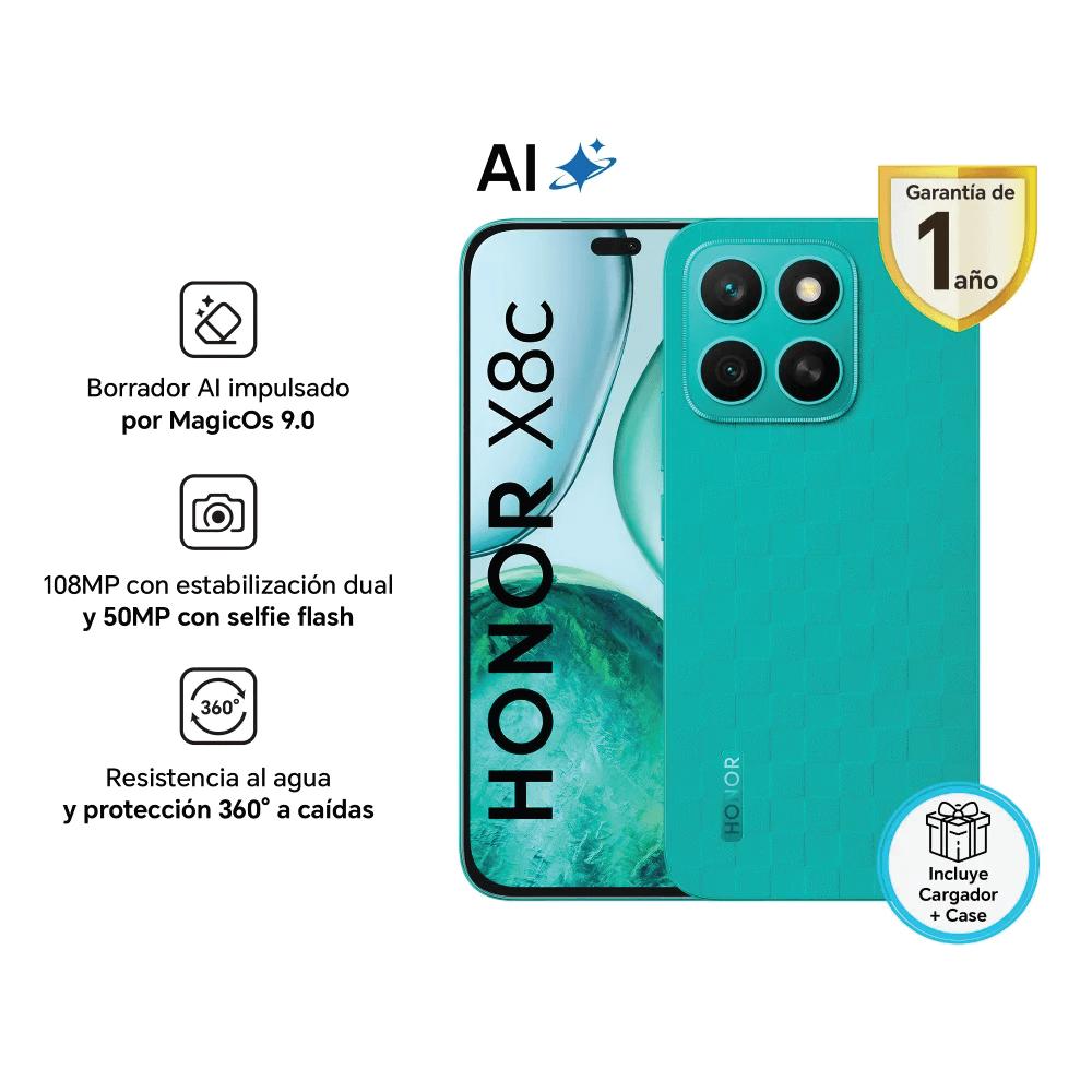 Celular Honor X8c 256GB ROM 8GB RAM - Verde Marino