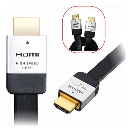 Cable Hdmi 4k Goma 2m Negro Macho A Macho Niquelado