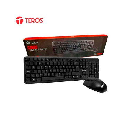 Kit teclado y mouse TEROS TE 4062N USB acabado elegante negro español óptico Kit teclado y mouse TEROS TE 4062N USB acabado elegante negro español óptico