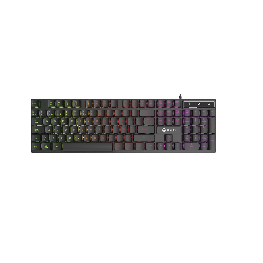 Teclado Gamer TEROS TE-4072G RGB USB Negro