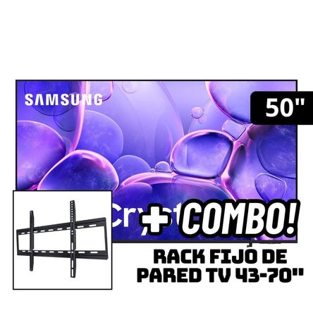 TELEVISOR SAMSUNG 50 SMART TV TIZEN OS 4K CRYSTAL UHD LED 2025 - UN50U8000FGXPE + RACK FIJO TELEVISOR SAMSUNG 50 SMART TV TIZEN OS 4K CRYSTAL UHD LED 2025 - UN50U8000FGXPE + RACK FIJO