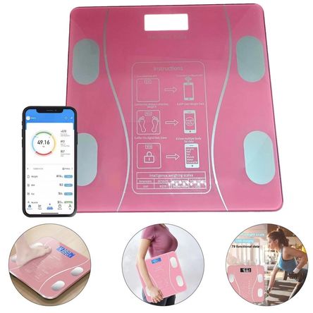 Balanza Báscula Digital Inteligente con Bluetooth Controla Tu Peso y Salud Desde Tu Celular - ROSA Balanza Báscula Digital Inteligente con Bluetooth Controla Tu Peso y Salud Desde Tu Celular - ROSA