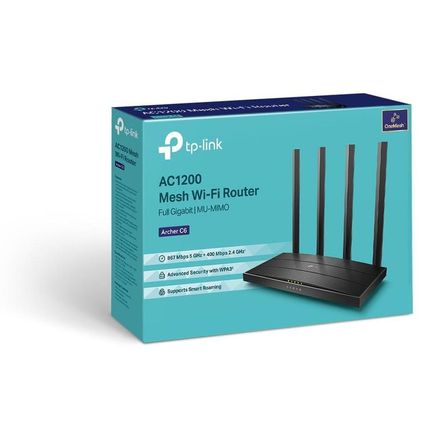 Router 4 Antenas , Banda Dual , 2.4/5 GHz ,AC1200- Archer C6 Router 4 Antenas , Banda Dual , 2.4/5 GHz ,AC1200- Archer C6