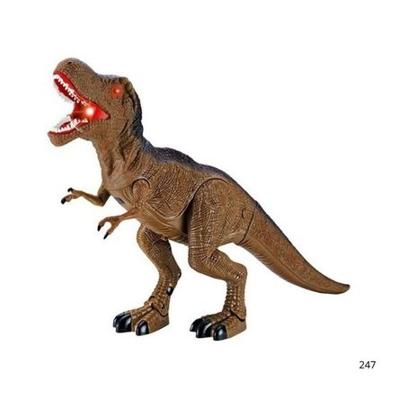 DINOSAURIO CON CONTROL REMOTO MOVIMIENTO SONIDO Y LUCES Marron DINOSAURIO CON CONTROL REMOTO MOVIMIENTO SONIDO Y LUCES Marron