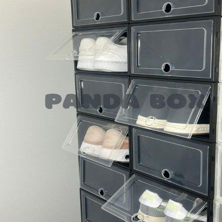 Set x 24 Cajas Apilables Protectoras de Zapatos - Negro Negro