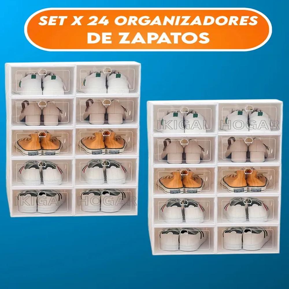 Pack x 24 Organizador Apilables de Zapatos - Blanco