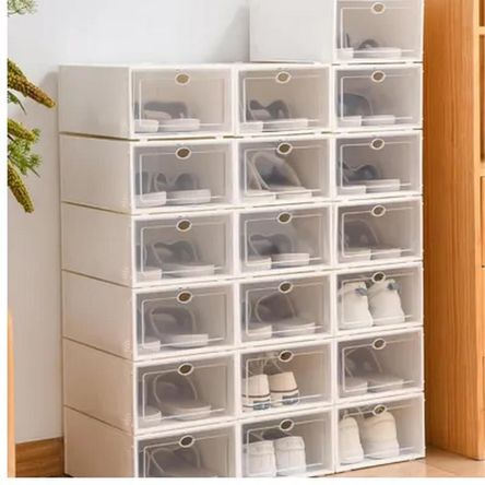 Set x 24 Organizador Cajas Apilables Protectoras de Zapatos - Blanco Bllanco