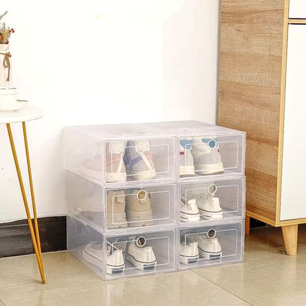 Set x 6 Cajas Apilables Organizadoras de Zapatos - Transparentes Transparente Set x 6 Cajas Apilables Organizadoras de Zapatos - Transparentes Transparente