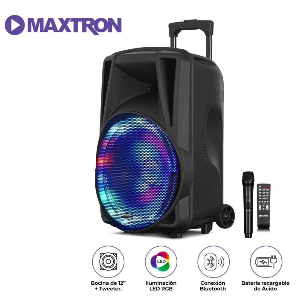 Parlante Maxtron AVALON MX113-V BT USB iluminación LED recargable