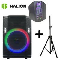 Combo Soporte + Parlante KASSEL K1212 Boofer 12"" USB TF BT TWS FM Bateria 12V -7AH