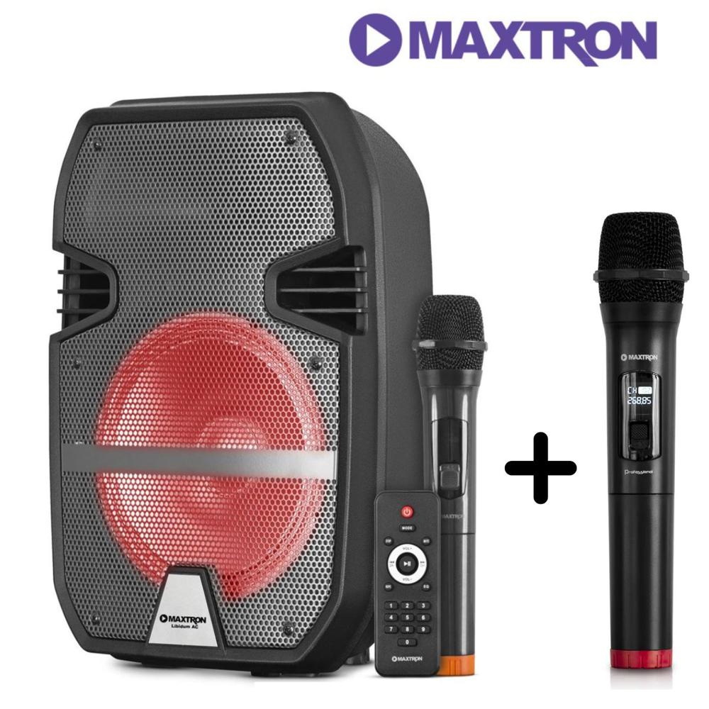 Parlante Maxtron Libidum MX 323AC USB BT 02 Micrófonos Inalámbricos