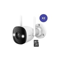 Kit 2 Camara seguridad Wifi IMOU Bullet 3 2K 3MP + Micro SD 128GB Exterior Nocturna Color