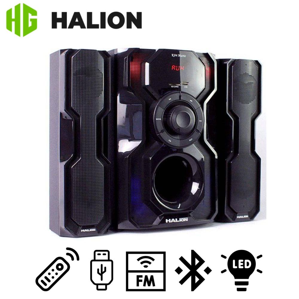 Parlante Halion HA-K84 Marte 2.1 con Subwoofer 8"" Luces LED USB SD BT FM