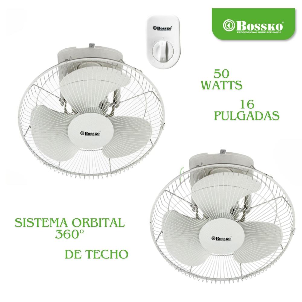 Pack 02 Ventilador de Techo 16"" BOSSKO BK 8454VT  50 watts Orbital Silencioso