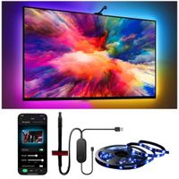 Kit Luces LED para TV RGB con Cámara APP Sincronización de Pantalla y Modo Música