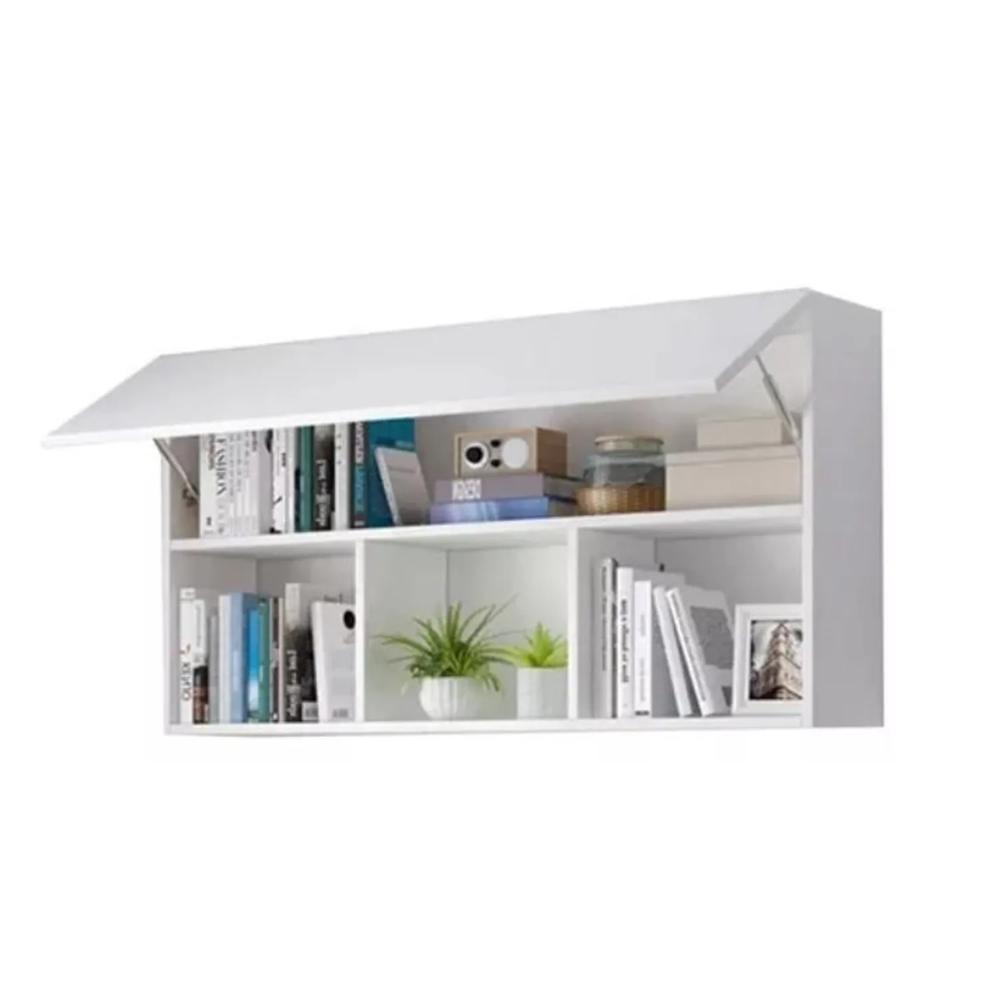 Librero biblioteca flotante melamina blanco