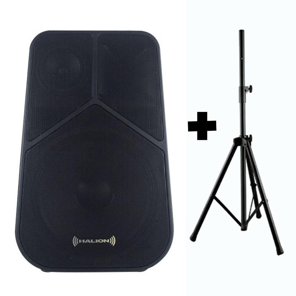 Parlante Activo Halion PHA 15G 03 VIAS Micrófono UHF BT USB + Soporte