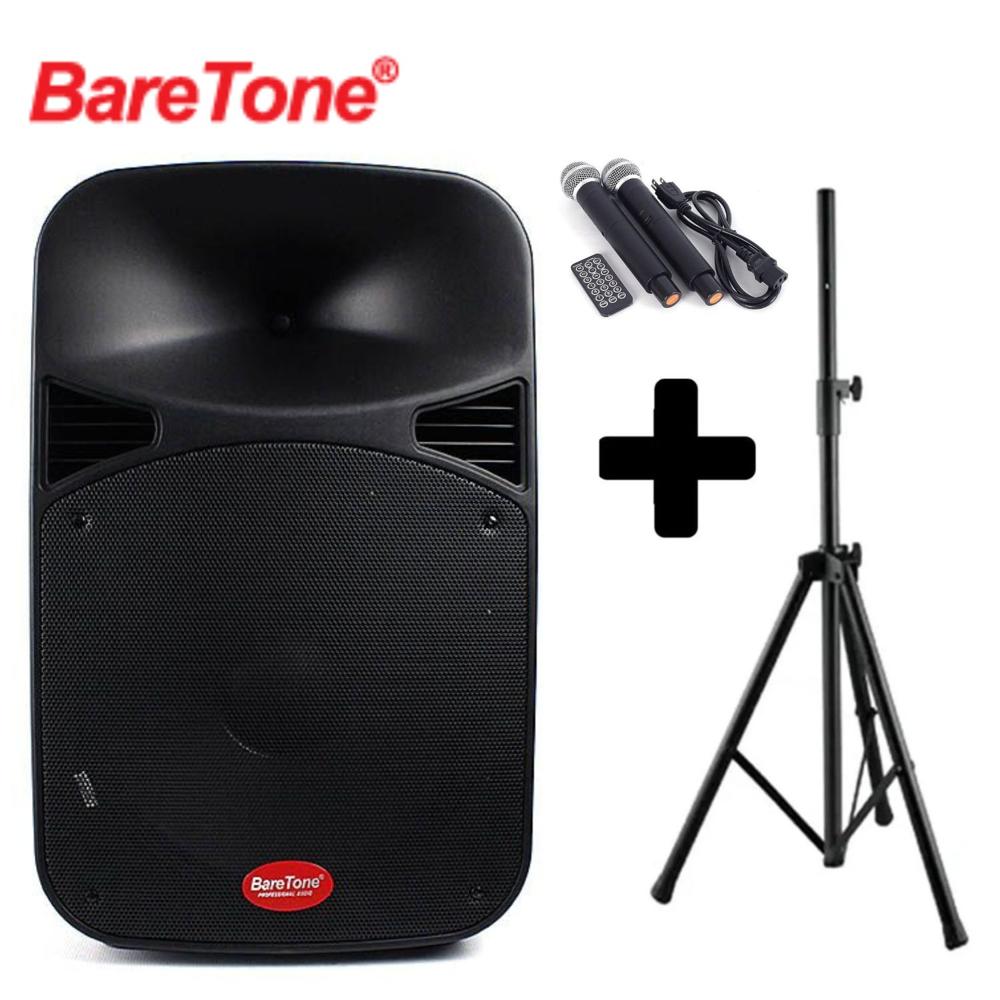 Parlante Profesional Baretone MAX 15MHWR Recargable + 2 MIC con soporte SPS502M