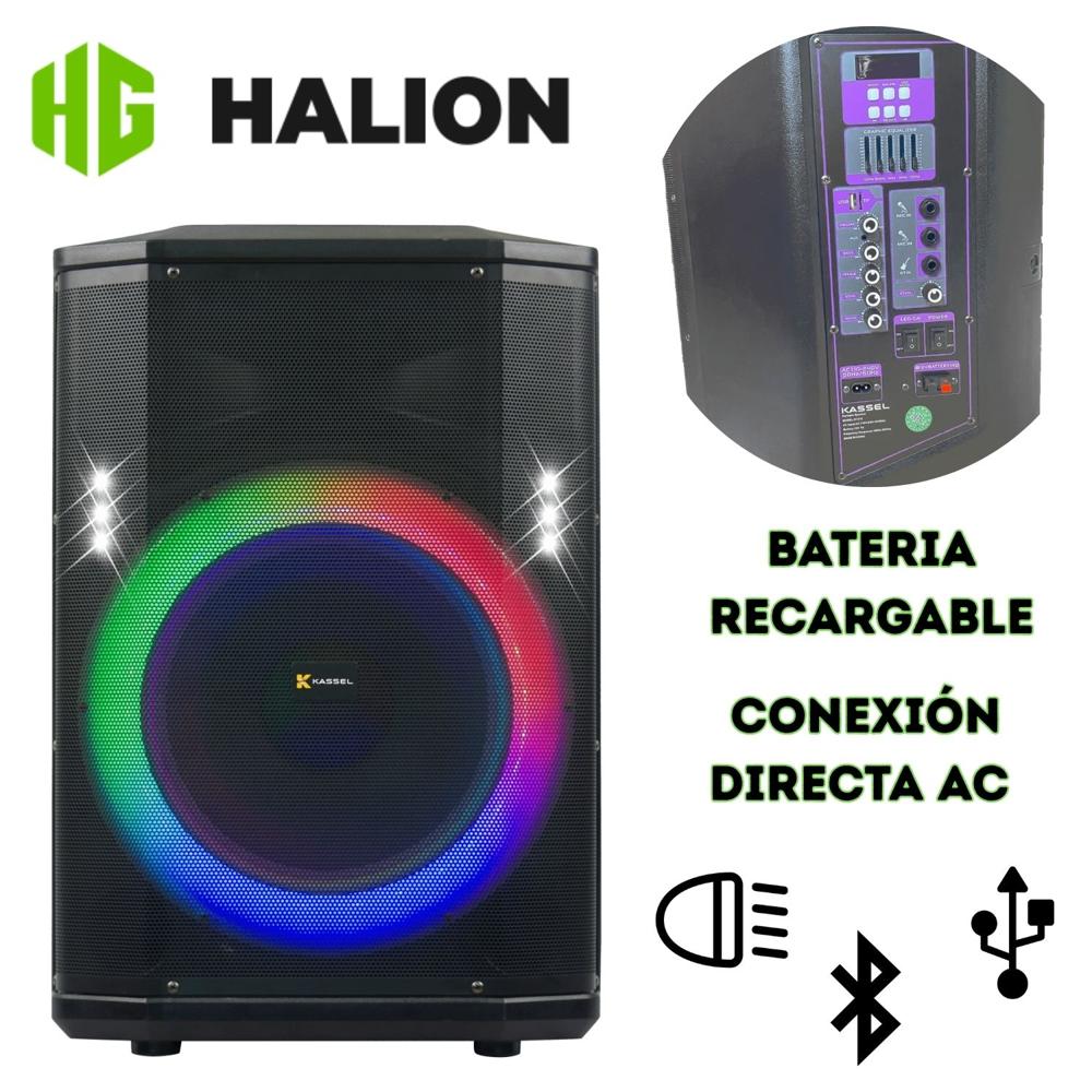 Parlante portátil KASSEL K1212 Boofer de 12"" USB TF BT TWS FM Batería 12V -7AH