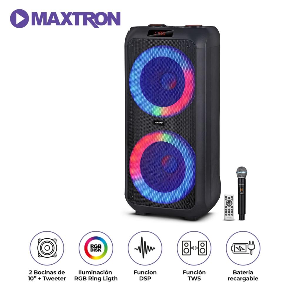Torre de Sonido Maxtron Challenge MX1000 USB BT TWS KARAOKE