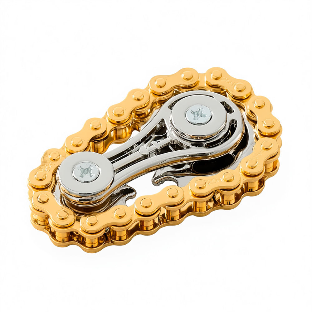 Spinner De Engranaje De Mano Modelo Cadena Giratorio Dorado