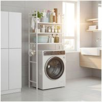 Estante Organizador Multiusos para Lavadora Baño 3 Niveles 160x72x25cm Blanco