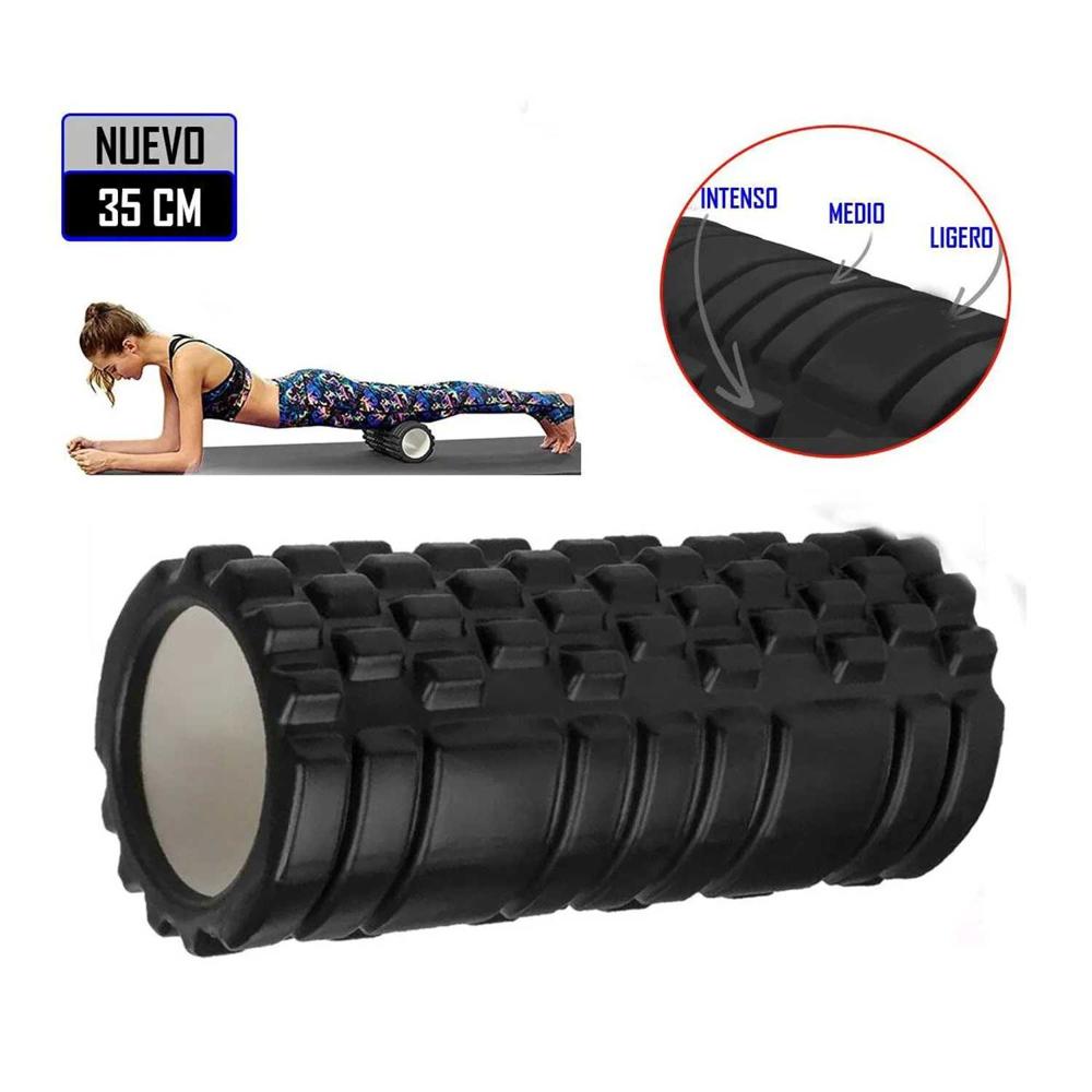 Foam Roller 35cm Rodillo de Espuma para Masaje Negro