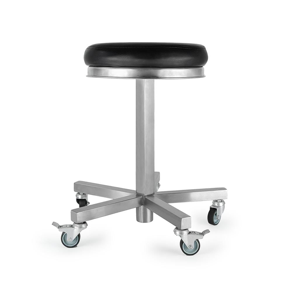 Taburete Giratorio Acojinado de Acero Quirúrgico con Frenos