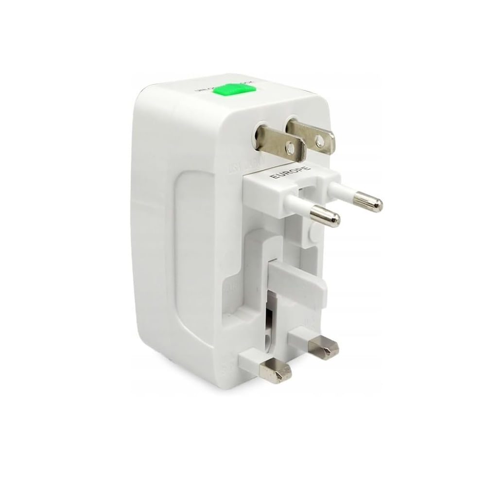 Adaptador de enchufe de viaje compacto universal - UE, EE. UU., Reino Unido, Asia y África
