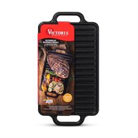 Plancha Reversible Hierro Fundido Esmaltada 21x33 Cm