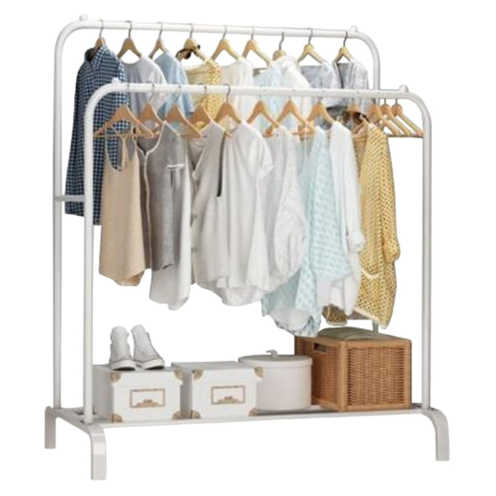 Perchero Metalico Closet Doble Organizador Exhibicion Blanco