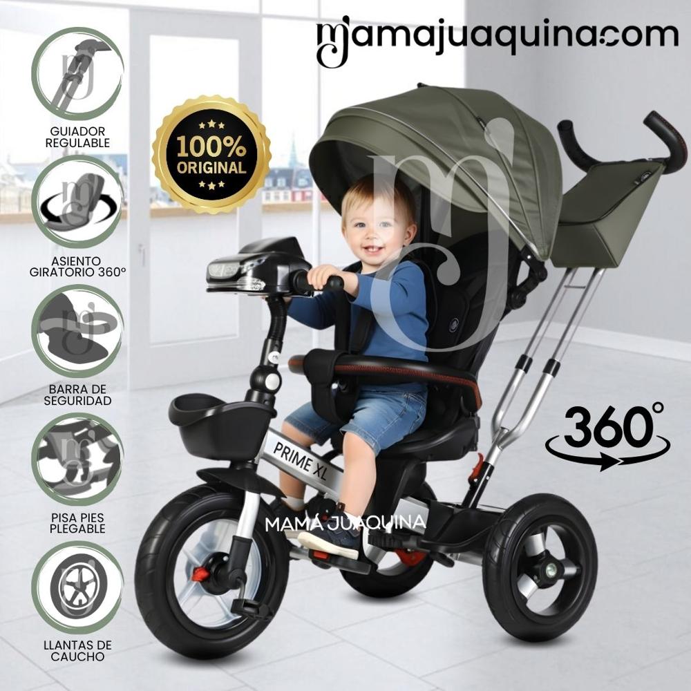 Triciclo Guiador Giratorio PRIME XL para Niños Green