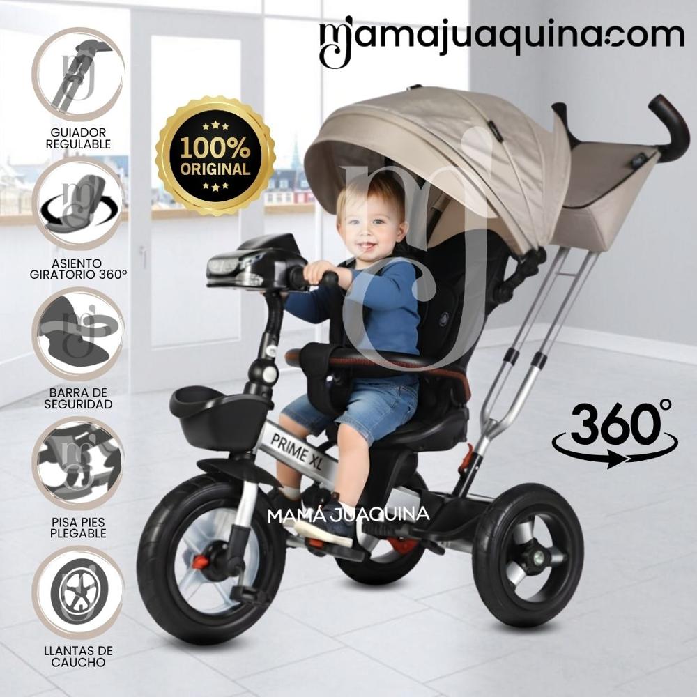 Triciclo Guiador Giratorio PRIME XL para Niños Beige