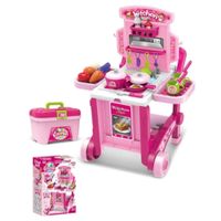 Cocina Portatil Carrito 3 en 1 Juego Chef de Niñas Niños Juguete Infantil