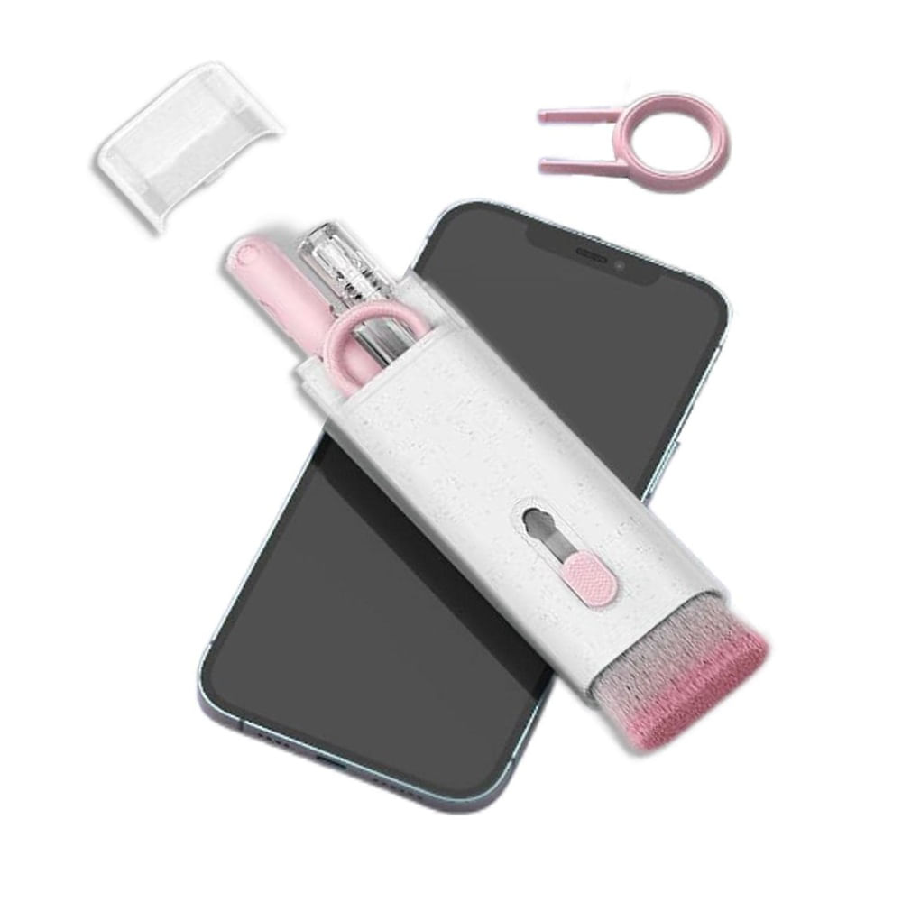 Kit de Limpieza Multifuncional 7 En 1 Cepillo de Limpieza para Teclado y Celulares Rosado
