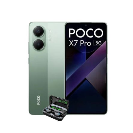 Celular Poco x7 pro 5G 12ram-512GB color verde con Audifonos de Regalo Celular Poco x7 pro 5G 12ram-512GB color verde con Audifonos de Regalo
